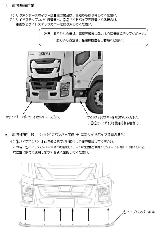 ファイブスターギガ用 パイプバンパー 3分割/単品 | 大阪のトラック ...