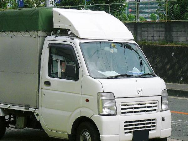 軽トラ用 導風板 風防 エアディフレクター アンドン付き - 外装、車外用品